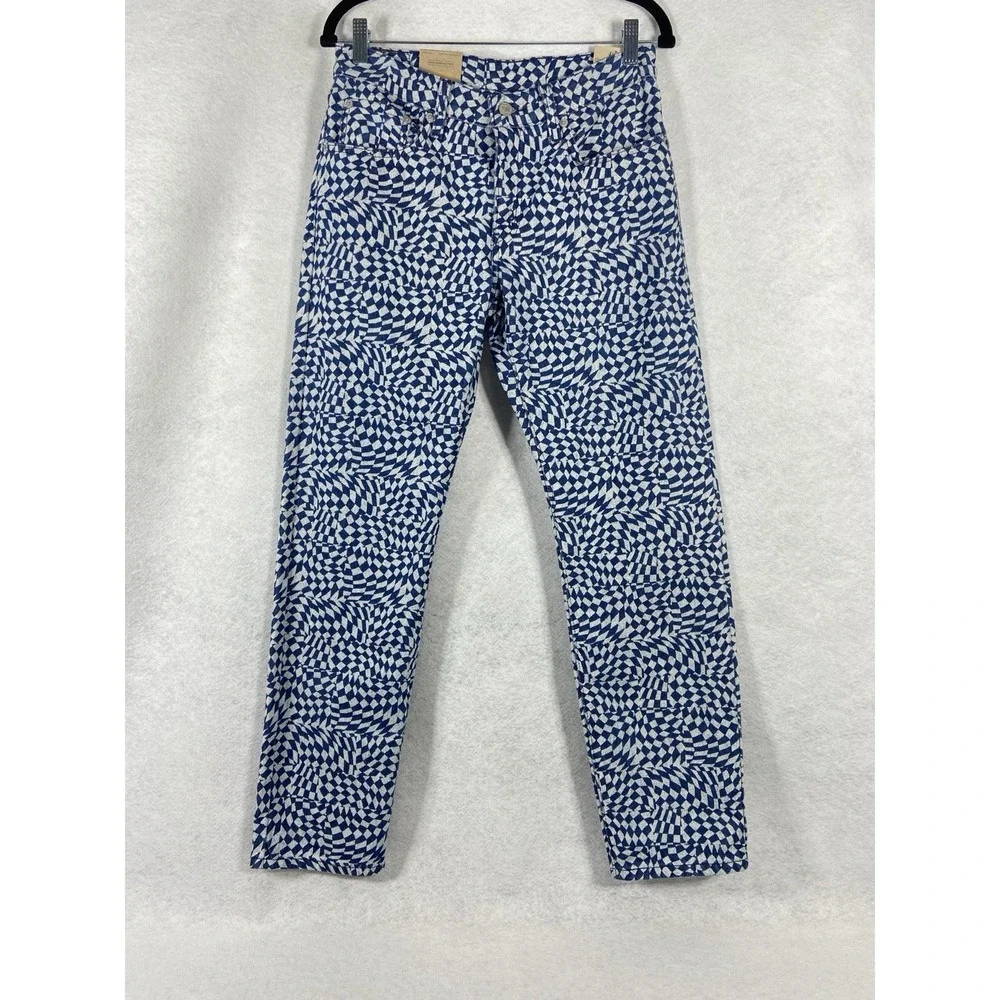 Levi's Jeans Women's 27x30 Blue Mid Rise Straight Denim Geometric New - Picture 1 of 13